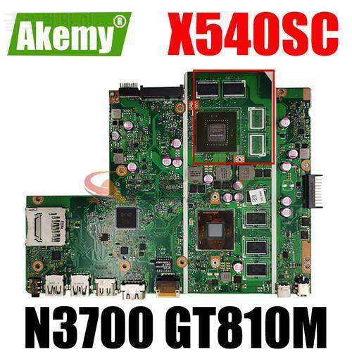 For Asus X540S X540 X540SC Laptop motherboard 2GB 4GB RAM N3050 N3060 N3700 N3710 CPU X540SC original Notebook mainboard