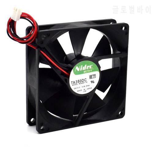 1pcs 90*90*25mm 90mm 2-wire TA350DC M34261-16 9025 24V 0.28A double ball inverter welding machine cooling fan for Nidec