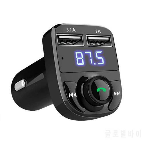 Wireless Bluetooth Car Dual USB Charger For Phone Laptop Display Handsfree Calling Car Kit FM Transmitter MP3 Player Dropship