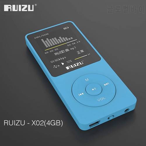 Original English version Ultrathin MP3 Player with 8/4GB storage and 1.8 Inch Screen can play 80H, RUIZU X02