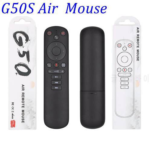 G50S Fly Air Mouse Google Voice IR learning Microphone Gyroscope remote control 2.4G Wireless G50 for X96 mini X96 MAX T95 H96