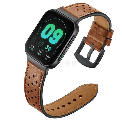 Leather Watchband Strap Strap for OPPO watch 41mm 46mm band wristband Bracelet