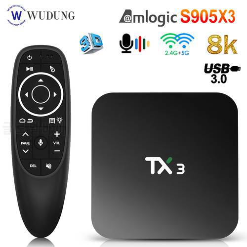 Tanix TX3 Android 9.0 Smart TV BOX Amlogic S905X3 4GB RAM 64GB ROM Support 3D H.265 HDR 8K Youtube Media Player Set Top Box