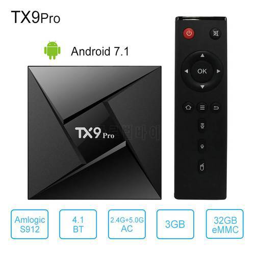 Original Tanix TX9 PRO Smart TV Box Android Amlogic S912 2GB 8GB 16GB TX9PRO 2.4G Wifi 4K HDR Video Media Player Set-Top Box