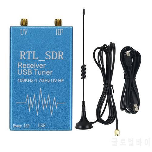 For RTL SDR Receiver USB Tuner Receiver 100Khz-1.7Ghz UV HF RTL2832U + R820T2 For Radio Communications