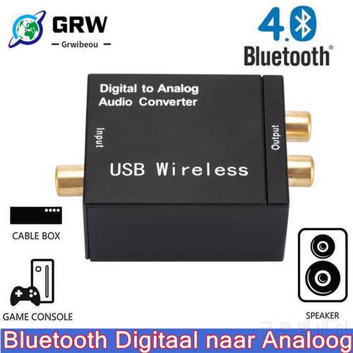 Bluetooth digital to analog audio converter digital coaxial/optical fiber to analog converter plastic case new