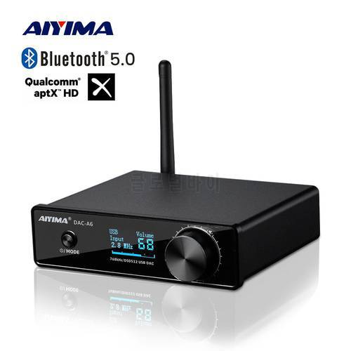 AIYIMA Audio DAC A6 Bluetooth ESS9038Q2M Mini Hifi USB DAC Decoder XMOS XU208 PCM 32 bit/768kHz DSD512 Support LDAC APTX-HD