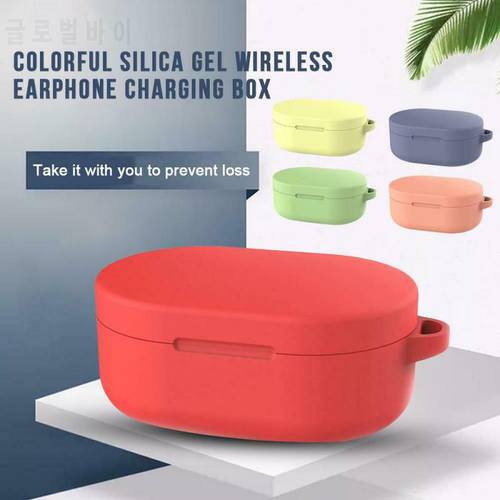 Colorful Case For Xiaomi Redmi Airdots TWS Headphone Protective Cases Liquid Silicone Anti-Cover With Hook