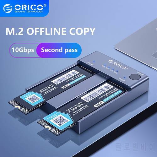 ORICO M2P2-C3-C Dual Bay M.2 NVME SSD Enclosure Offline Clone USB C 3.1 Gen2 10Gbps for M Key & M/B Key NVME PCIe SSD Hard Disk