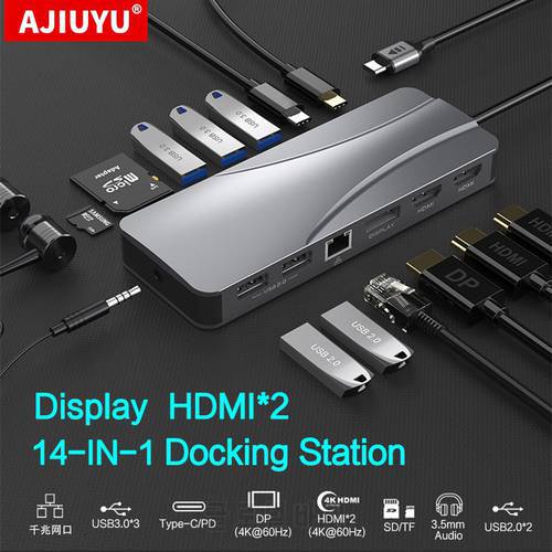 USB C HUB to Multi USB 3.0 HDMI 4K VGA Display Adapter Dock For MacBook Air Pro Laptop PC Accessories Type c USB-C Splitter Port