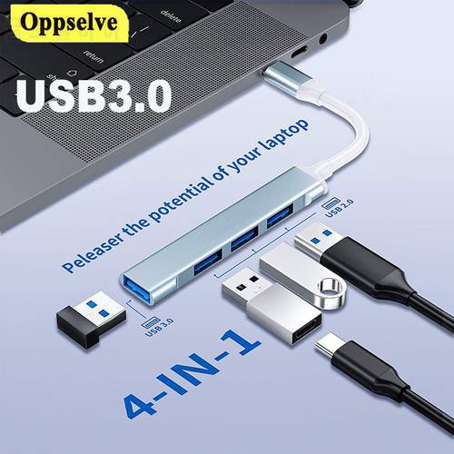 USB C HUB 3.0 Type C 4 Port Multi USB Splitter Adapter OTG USBC For Lenovo Xiaomi Macbook Pro Air PC Computer Accessories Typec