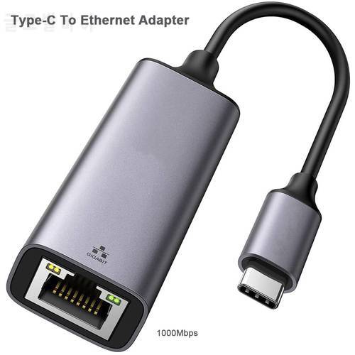 USB C to Ethernet Adapter RJ45 to Thunderbolt 3 Type C Gigabit Network LAN 1000Mbps Converter for MacBook Pro/Air Samsung Galaxy