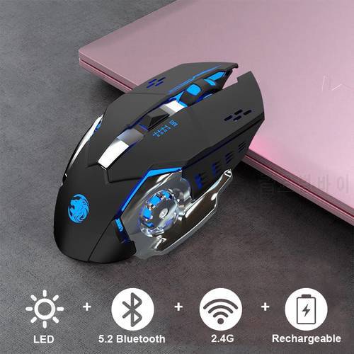 Upgraded EWEADN Rechargeable 2.4G Wireless Mouse Gaming Mute Mouse With Four-Color Breathing Light Support Charging While Using