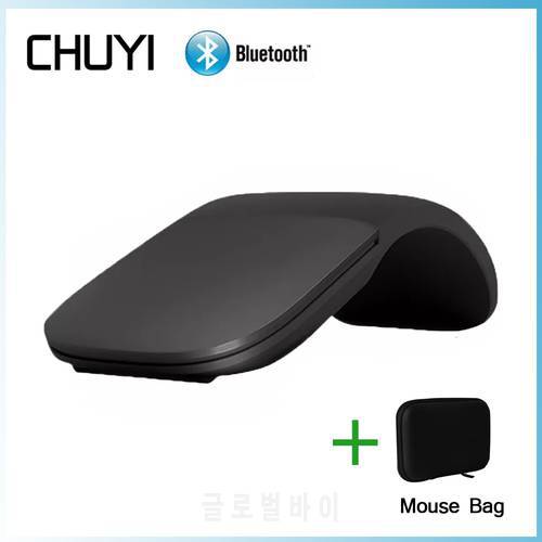 CHUYI Bluetooth 4.0 Foldable Wireless Mouse Mute Matte Arc Mause Ultra-thin Portable Ergonomic Mice for Surface Book Laptop PC