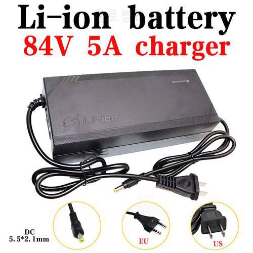 67.2V 84V 5A Lithium Battery Charger 16S 60V 20S 72V Electric bicycle Scooter Li-ion battery Fast Charger DC 5.5*2.1MM With fan
