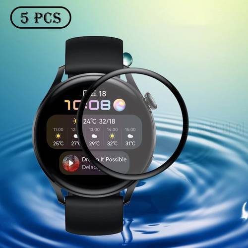 1/3/5PC Protective Film For Huawei Watch 3 Screen Protector Soft Glass Fiber Screen Film For Huawei Watch Pro 3 Protective Cover
