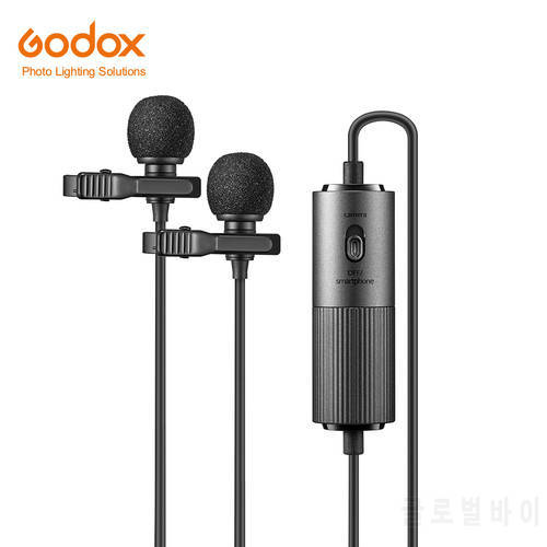 Godox LMD-40C Lavalier Microphone Clip-on Condenser Mic Wired 3.5mm Mic for Smartphone Computer Vlog DSLR Camcorder Audio