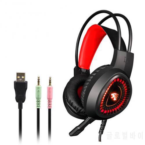 V1000 Headset Heavy Bass Internet Cafe E-sports Game Headphones Luminous 7.1 Channel USB/3.5MM Headset for Computer PC Gamer