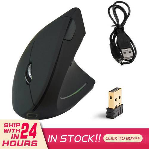 USB Ergonomic Vertical Mouse Wireless 2.4G Chargeable Mice 6 Buttons Computer Gaming Optical Mouse For Laptop PC Office Home
