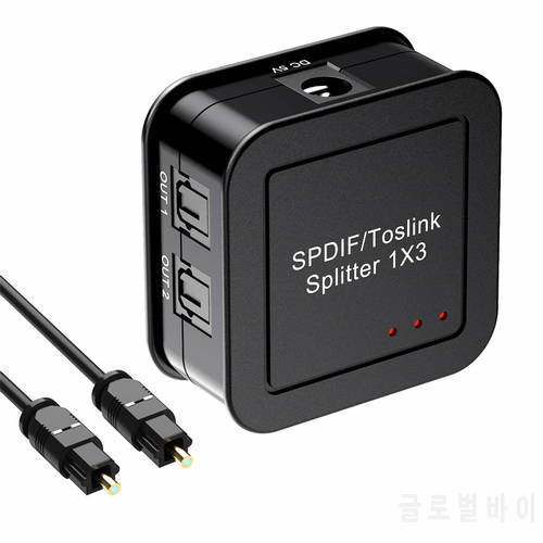 Digital Fiber Audio 1x3 Distributor Digital SPDIF TOSLINK Fiber Audio Distributor 1 Inch 3 Output Radio And Power Adapters Suita
