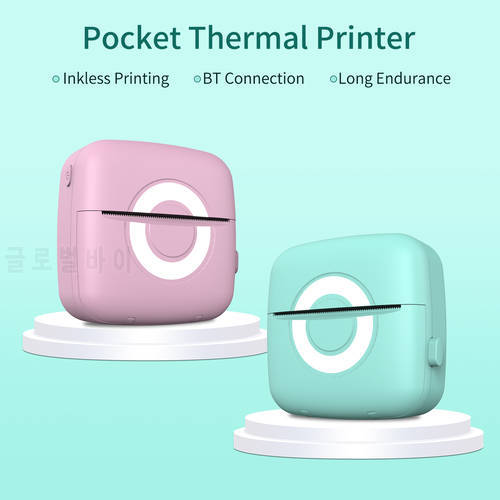 Mini Pocket Photo Printer Portable Thermal Printing Machine 203DPI Wireless BT for Picture Lable DIY Compatible with Android iOS