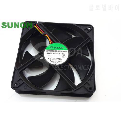 Original For Sunon EEC0252B1-000U-G99 24V 5W 12025 12CM dual ball bearing fan drive cooler