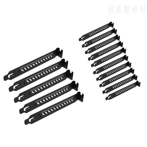 77JD 5/10PCS Black Hard Metal Steel PCI Slot Covers Bracket Full Profile Expansion Dust Filter Blanking Plate for PCI w/Screw