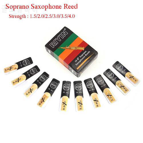 10pcs Saxophone Reed Set Bb Tone with Strength 1.5/2.0/2.5/3.0/3.5/4.0 for Soprano Sax Reed