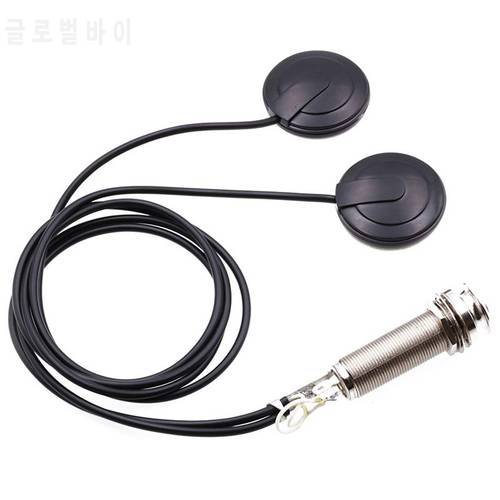 21-INCHES Wire Length 1/4 Inch Output Jack 2 In 1 Piezo Pickup Disc Transducer for Guitar Violin Ukulele Mandolin Banjo Cello(wi