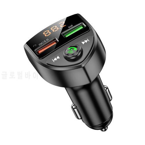 Car Wireless MP3 Player FM Transmitter Receiver Dual USB3.1A Fast Charging Type-C Wireless Radio Adapter for 12-24V Cars 95AF