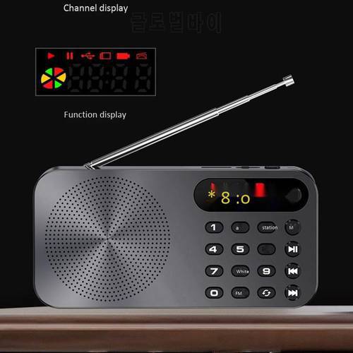 Q6 Multi-function Fm Radio 3600mah Battery Rechargeable LED Digital Display Radio Support U Disk TF Card fm Radio Player