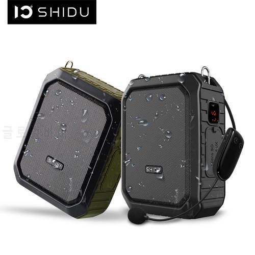 SHIDU 18W Portable Wireless Bluetooth Speaker Waterproof Voice Amplifier With UHF Microphone For Teacher Support TF M800