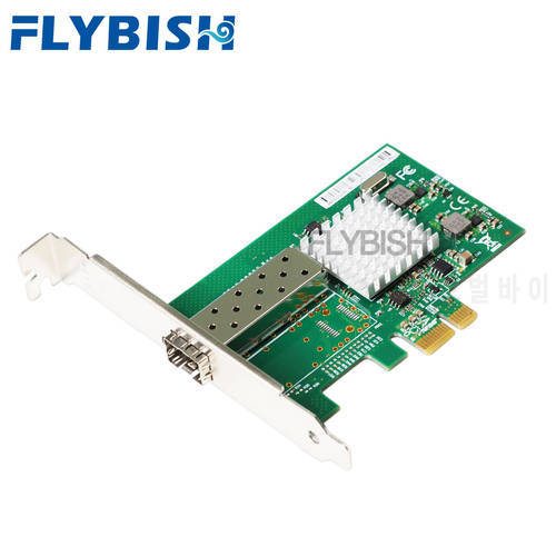 FLYBISH NA82576-1SFP Single Port SFP network card 1G fiber optic network card PCIe 1X Server Lan card for Intel 82576 chipset
