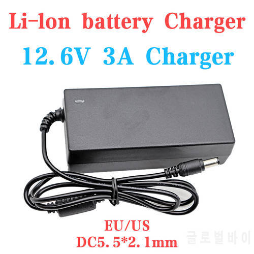 12.6V 1A 12.6V 3A 16.8V 1A 16.8V 2A lithium battery charger DC 5.5*2.1mm 18650 polymer lithium ion battery charger power adapter