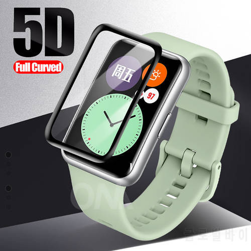 5D Soft Fibre Glass Protective Film For Huawei Honor band 6 7 Full Cover Screen Protector for Huawei Watch Fit Smart Wristband