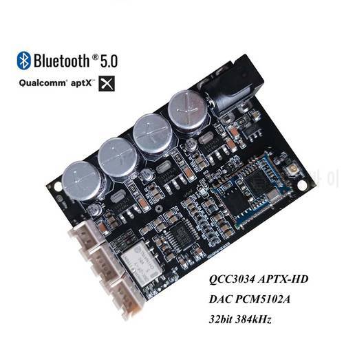 DLHiFi QCC3034 Bluetooth 5.0 Adapter Receiver APTX HD PCM5102A DAC 32bit 384kHz For HiFi Audio Amplifier