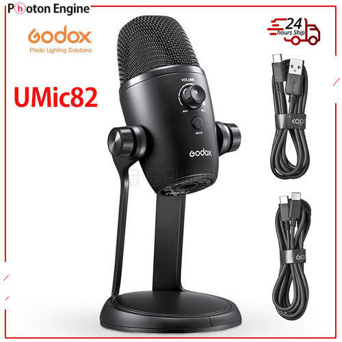 Godox UMic82 Multi-Pattern USB Condenser Micophone Bi-directional Omni-directional Cardioid Micophone