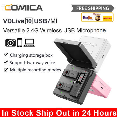 Comica VDLive10 VDLive 10 2.4G Dual Channel Wireless Microphone Portable Mic for iPhone Android Phones PC Camera Video