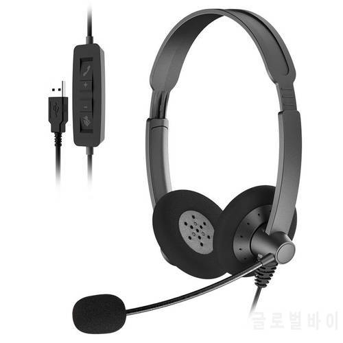 T28 Office Headset with Mic 3.5mm USB Computer Headset Noise Reduction Headphone for Noise Cancelling for Call Center Headphones