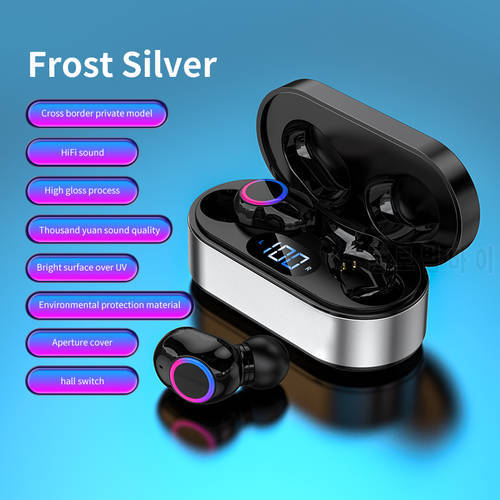 TWS Wireless Bluetooth-compatible 5.2 Earphone Touch Control 9D Stereo Headset With Mic Sport Waterproof Earbuds LED Display