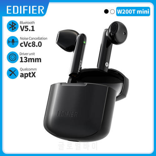 EDIFIER W200T mini True Wireless Earbuds Qualcomm aptX Blueooth Earphones 13mm Units Call Noise Cancellation