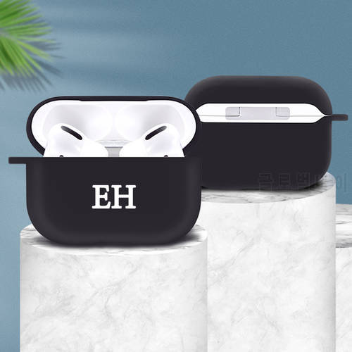 Customize Name Initials Fundas For Airpods Pro Case Personalise Luxury Soft Silicone Cover Airpods Case Earphone Accessories DIY