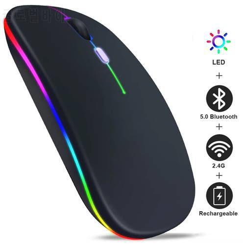 Anmck 2.4G Wireless Gaming Mouse Home Office Business Silent Mini Optical Mice USB Chargeable LED Mouse For Laptop PC