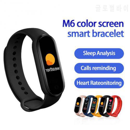 M6 Smart Bracelet Watch Wristband Fitness Tracker Heart Rate Blood Pressure Monitor Color Screen Smart Bracelet For Mobile Phone