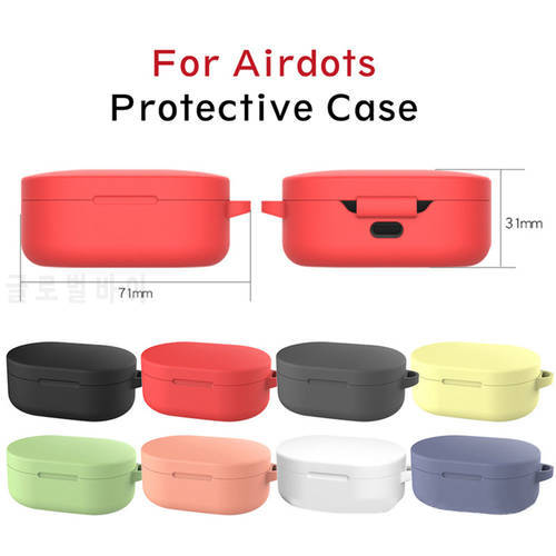 1 Pc For Xiaomi Redmi Airdots TWS Headphone Cover Liquid Silicone Cover With Hook 8 Optional Colors Earphone Accessories