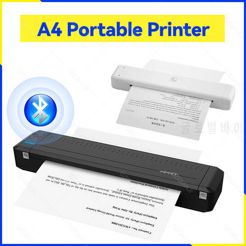 Mini Printer A4 Paper Bluetooth USB HPRT MT800 Portable for Android iOS Mobile Computer App Office Meeting Black Words
