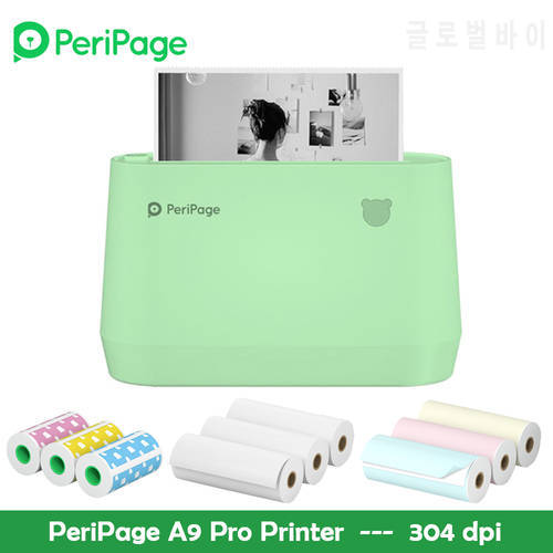 PeriPage A9 Pro Portable Bluetooth Thermal Pocket Printer 304dpi Grayscale Mode Mini Photo Printer Receipt Label Maker 56mm/77mm