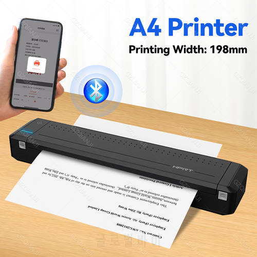 HPRT MT800 Black Words Portable Mini A4 Paper Printer with Bluetooth USB Connection Mobile Phone Computer App Office Meeting