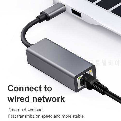 USB Internet Adapter Convenient USB C to RJ45 100M Driver Free Internet Converter Cable TPE Lan Adapter Cable