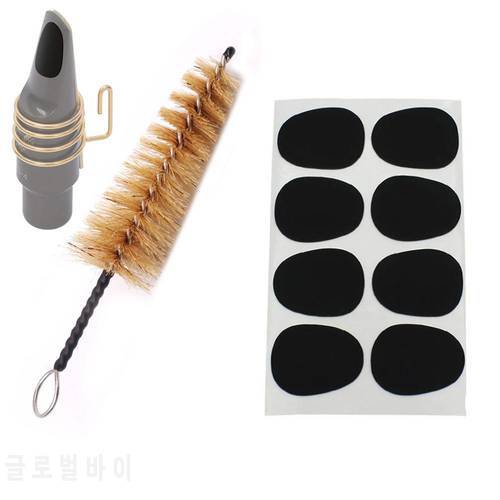 1 Set Saxophone Mouthpiece Tooth Pad Mouthpiece Cleaning Brush Set Professional Maintenance Tools Accessories Parts